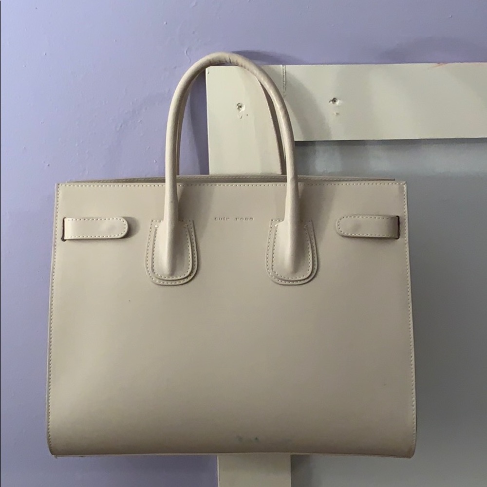Cream Cuir Rose purse